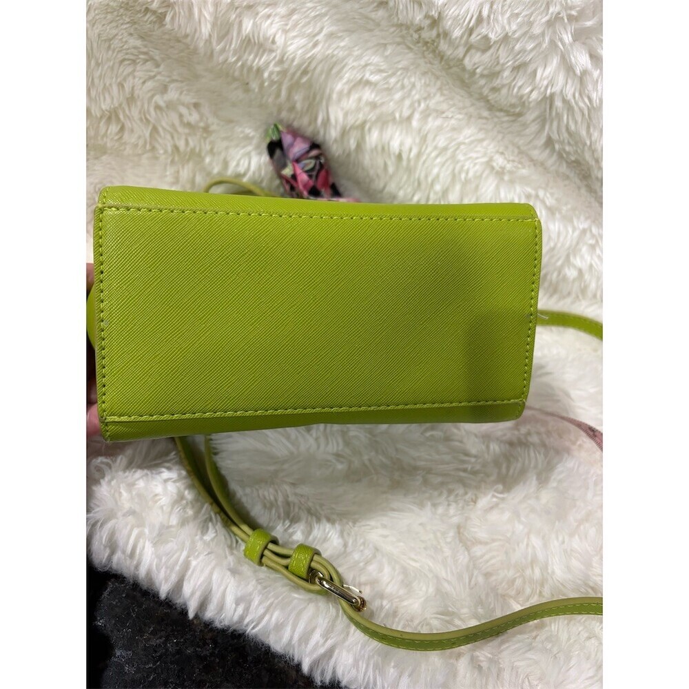 Steve Madden Satchel Bag Womens Mini Lime Green Crossbody Floral Scarf - Picture 8 of 10